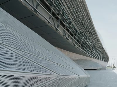 Exterior aluminum cladding panels